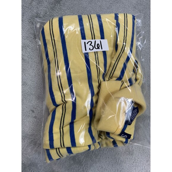 Chaps Men's Large Yellow & Blue Striped Polo Golf Grandpa Shirt 100% Cotton - Picture 9 of 9